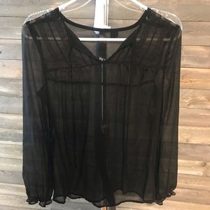 Sheer black blouse